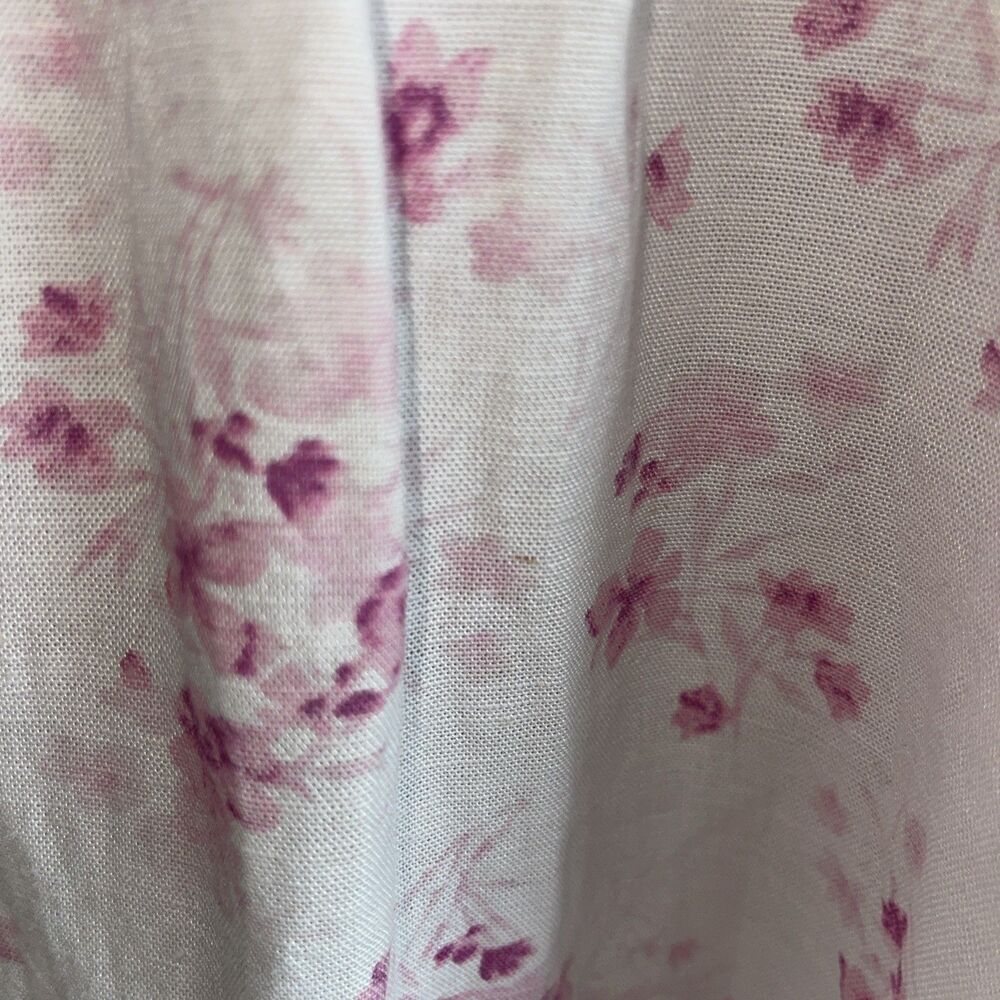 Sim Sam Babydoll Dress Pink Floral Milkmaid Coquette Linen Fairy Cottagecore L - Picture 8 of 9